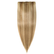 100% Human Hair Clip- in Extensions - #18-613 Medium Ash- Sandy Highlights