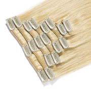 100% Human Hair Clip- in Extensions - #024 Natural Blonde