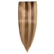 100% Human Hair Clip- in Extensions - #4-27 Choc- Honey Highlights