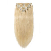 100% Human Hair Clip- in Extensions - #613 Sandy Blonde