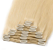 100% Human Hair Clip- in Extensions - #613 Sandy Blonde