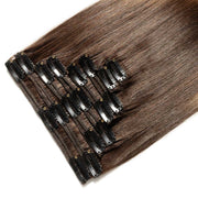 100% Human Hair Clip- in Extensions - #2-06 Mocha- Caramel Ombre